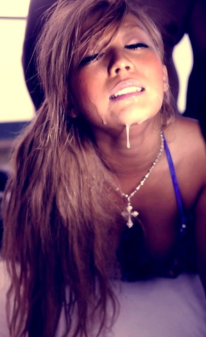 mouth covered in cum